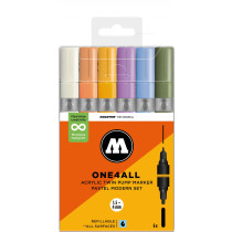 ONE4ALL™ Acrylic Twin 1,5mm/4mm 6x Pastel Modern Set-Clear Box